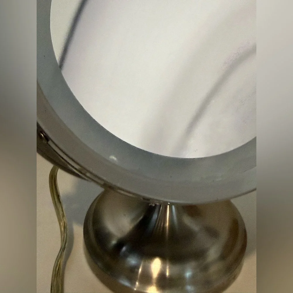 Vintage Silver Vanity Makeup Mirror 6x Magnification w/ Light Operational Table‎